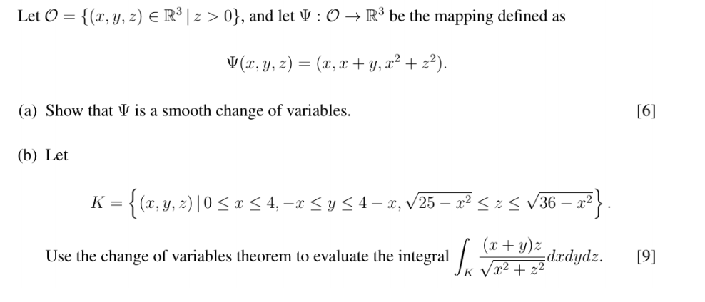 Let O X Y Z R Z 0 And Let O R Be The Mapping Defined As X Y Z X X Y X Z A Show Th 1