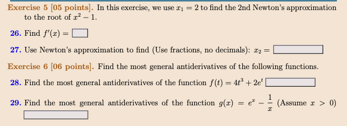 Exercise 5 05 Points In This Exercise We Use To The Root Of X 1 26 Find F X 27 Use Newton S Approximation 1