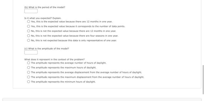 The Number Of Hours H Of Daylight In Denver Colorado On The 15th Of Each Month Starting With January Are 9 68 10 72 2