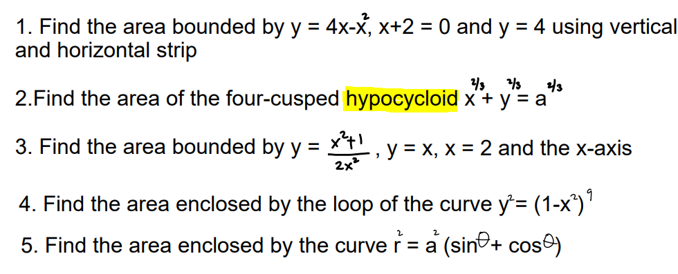 1 Find The Area Bounded By Y 4x X X 2 0 And Y 4 Using Vertical And Horizontal Strip 2 3 2 3 2 3 2 Find The Area 1