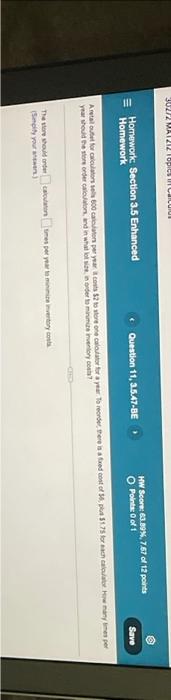38272 Mat212 Toples In Calculo Iii Homework Section 3 5 Enhanced Homework Question 11 3 5 47 Be Hw Score 63 89 7 57 1
