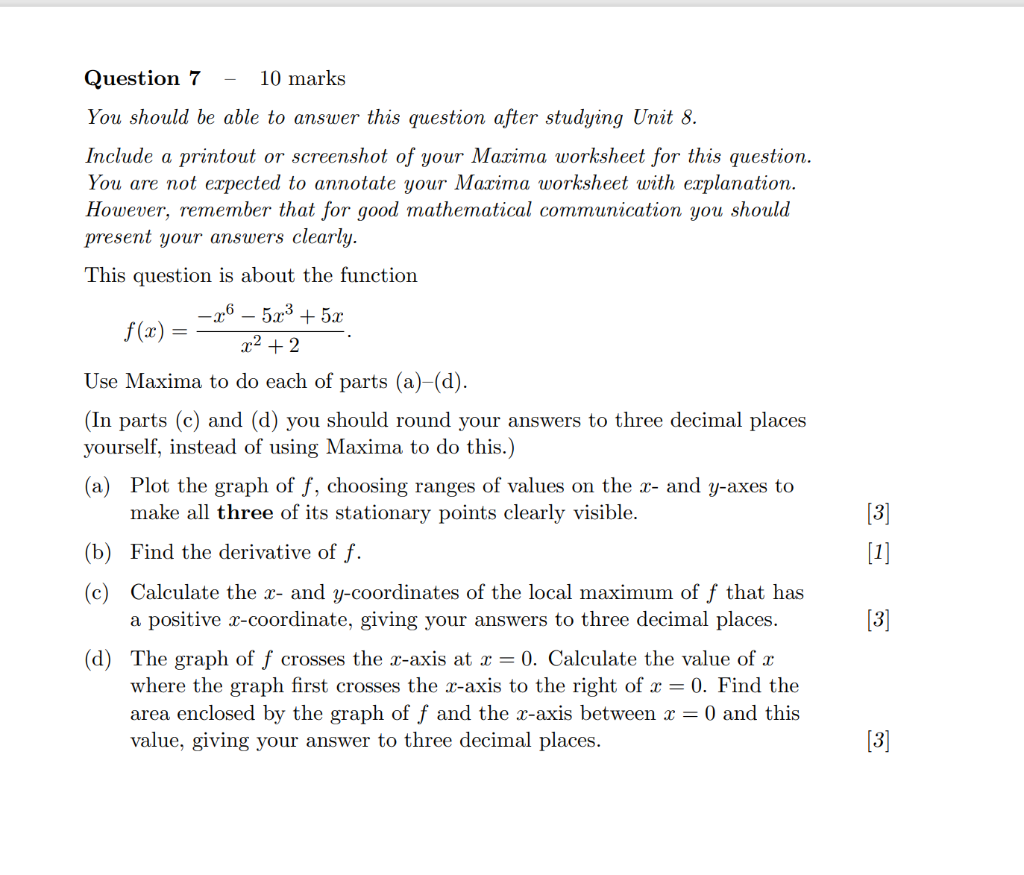 Question 7 10 Marks You Should Be Able To Answer This Question After Studying Unit 8 Include A Printout Or Screenshot O 1