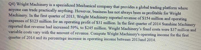 Q4 Wright Machinery Is A Specialized Mechanical Company That Provides A Global Trading Platform Where Anyone Can Trade 1
