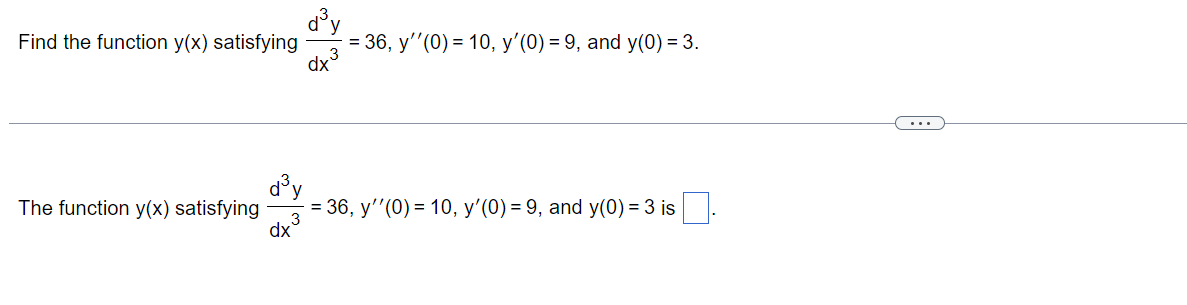 Find The Function Y X Satisfying The Function Y X Satisfying D Y 36 Y 0 10 Y 0 9 And Y 0 3 3 36 Y 1