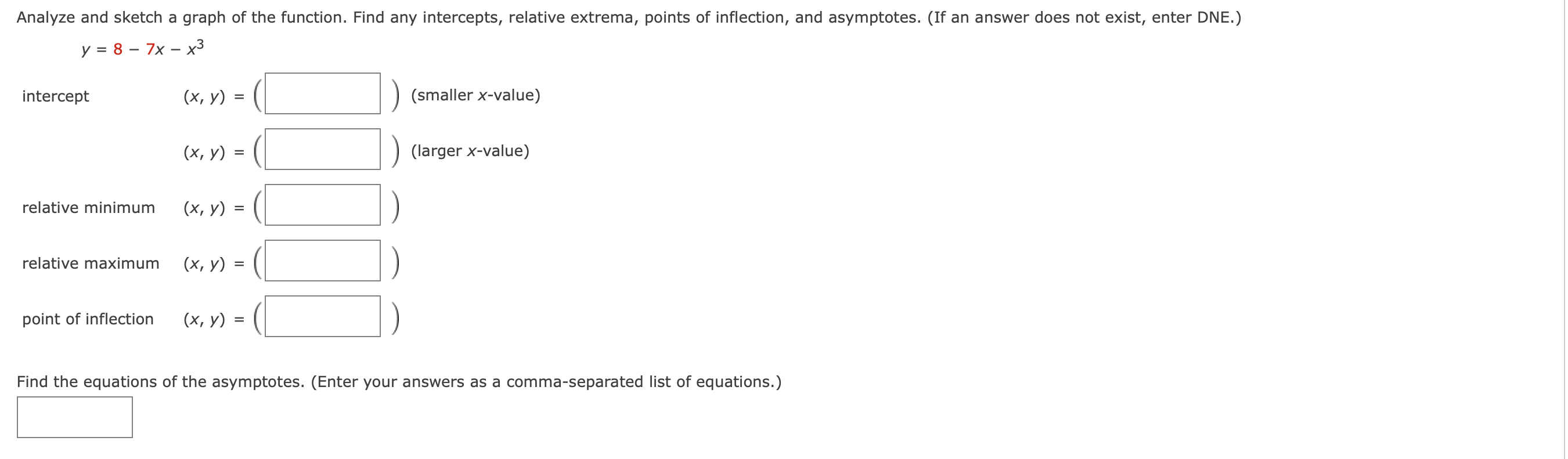 Analyze And Sketch A Graph Of The Function Find Any Intercepts Relative Extrema Points Of Inflection And Asymptotes 1
