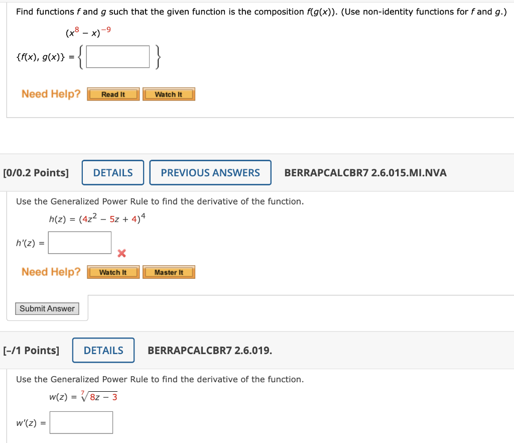 Find Functions F And G Such That The Given Function Is The Composition F G X Use Non Identity Functions For Fand G 1