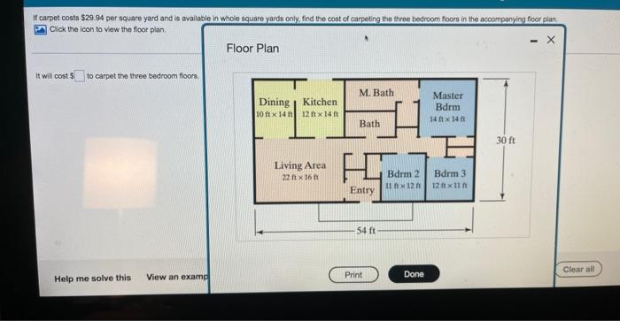 Homework 10 4 The Living Room Dimensions Of A New House Are 12 8 And 10 4 What Is The Total Area Of Carpet That 18