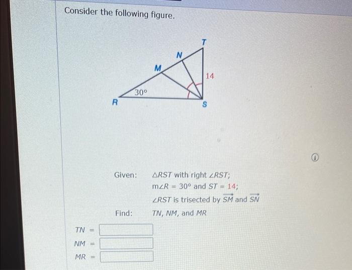 Consider The Following Figure Tn Nm 1 Mr R 30 Given Find M T 14 S Arst With Right Zrst Mzr 30 And St 14 Zr 1