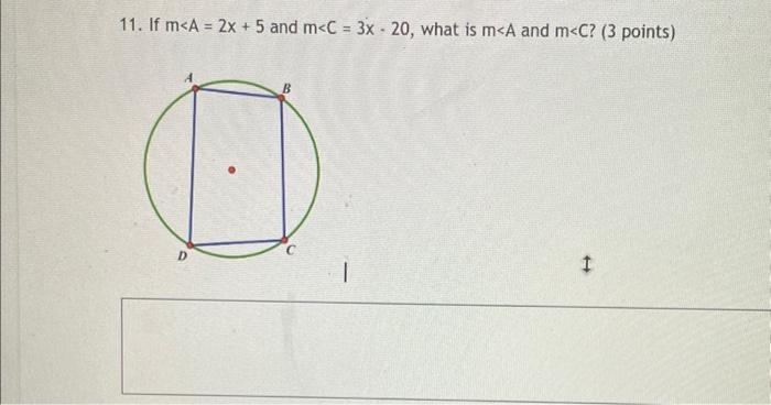 11 If M A 2x 5 And M C 3x 20 What Is M A And M C 3 Points D 1 I 1