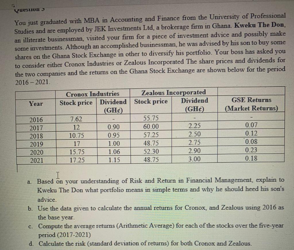 Questions You Just Graduated With Mba In Accounting And Finance From The University Of Professional Studies And Are Empl 1
