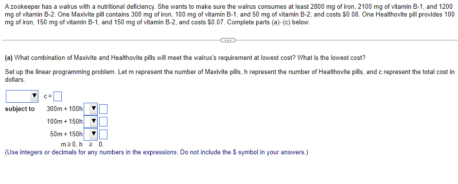 A Zookeeper Has A Walrus With A Nutritional Deficiency She Wants To Make Sure The Walrus Consumes At Least 2800 Mg Of I 1