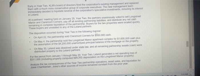 Early In Year Two Klm S Board Of Directors Fired The Corporation S Existing Management And Replaced Them With A Much Mo 1