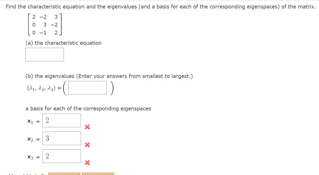 Find The Characteristic Equation And The Eigenvalues And A Basis For Each Of The Corresponding Eigenspaces Of The Matr 1