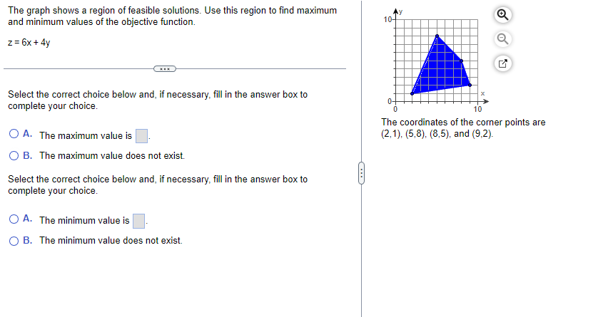 The Graph Shows A Region Of Feasible Solutions Use This Region To Find Maximum And Minimum Values Of The Objective Func 1