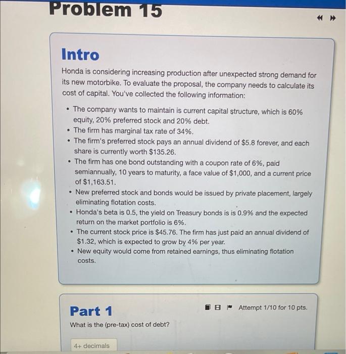 Problem 15 Intro Honda Is Considering Increasing Production After Unexpected Strong Demand For Its New Motorbike To Eva 1
