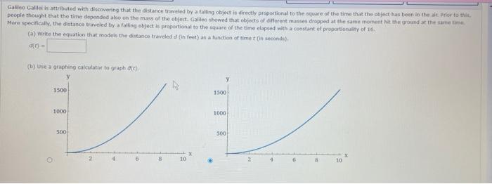 Galileo Galilei Is Attributed With Discovering That The Distance Traveled By A Talling Object Is Directly Proportional T 1