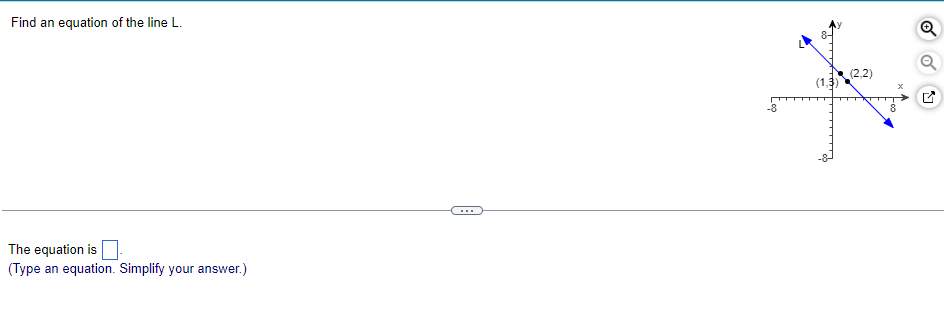 Find An Equation Of The Line L The Equation Is Type An Equation Simplify Your Answer 2 2 Q 1