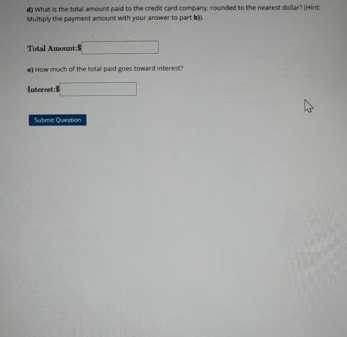 Part Ii A Formula For Calculating The Payment P Required To Pay Off A Debt Of Amount D In M Months With Monthly Intere 2