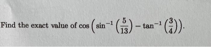 Sin Ta 1 Find The Exact Value Of Cos Sin 1
