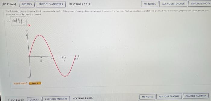 Mcktrig8 4 5 017 Ask Your Teacher Practice Anothe Details Previous Answers The Following Graph Shows At Least One Compl 1
