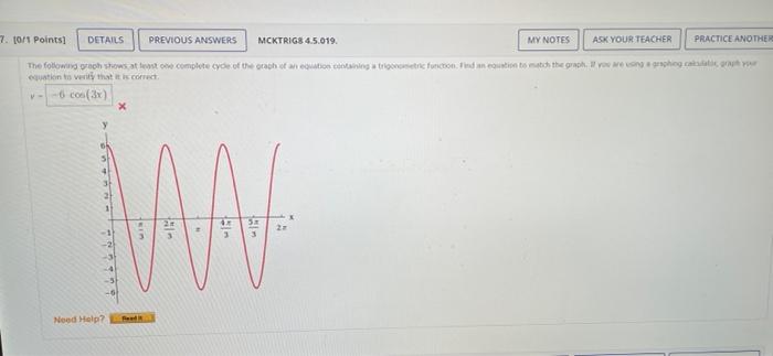 7 0 1 Points Details Previous Answers 1456 Mcktrigs 4 5 019 Ask Your Teacher The Following Graph Shows At Least One 1