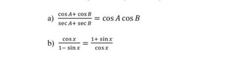 A B Cos A Cos B Sec A Sec B Cos X 1sinx Cos A Cos B 1 Sinx Cosx 1