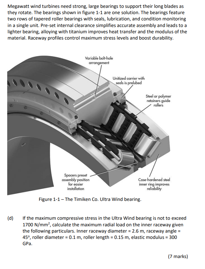 Megawatt Wind Turbines Need Strong Large Bearings To Support Their Long Blades As They Rotate The Bearings Shown In Fi 1