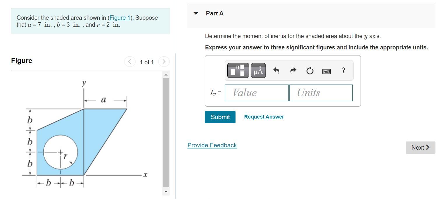 Consider The Shaded Area Shown In Figure 1 Suppose That A 7 In B 3 In And R 2 In Figure Bb Y A 1 Of 1 X 1