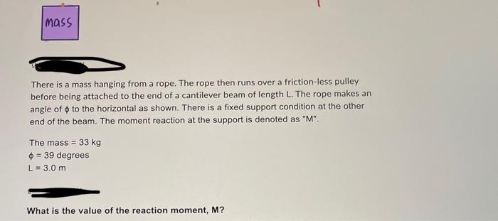 Mass Friction Less Pulley K L Time M There Is A Mass Hanging From A Rope The Rope Then Runs Over A Friction Less Pulley 2