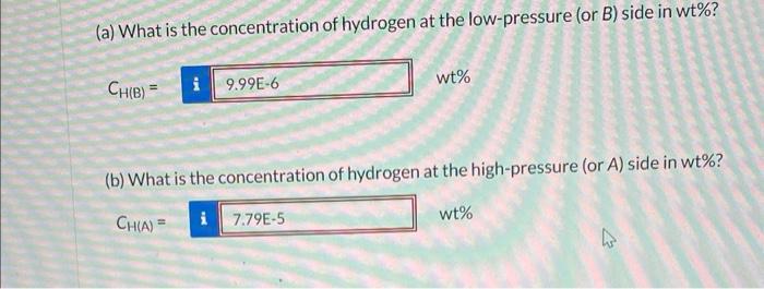 When A Iron Is Subjected To An Atmosphere Of Hydrogen Gas The Concentration Of Hydrogen In The Iron C In Weight Per 2