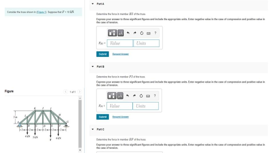 Consider The Buss Shown In Figure 1 Suppose That P 10 Kn Figure 2m 2m 2m 2m 2m 2m 4kn Skn 6kn 10 1 Part A Determ 1