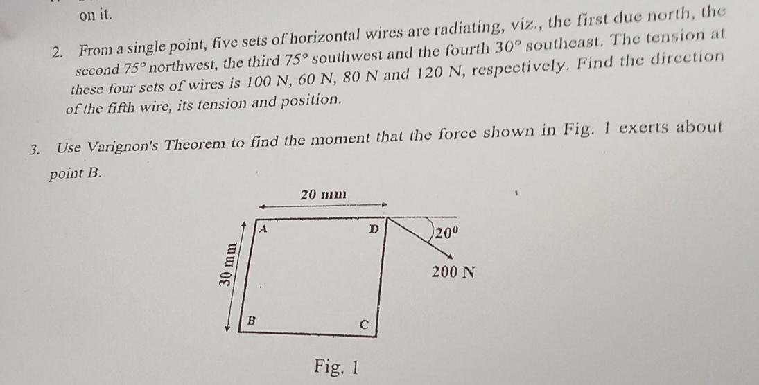On It 2 From A Single Point Five Sets Of Horizontal Wires Are Radiating Viz The First Due North The Second 75 No 1