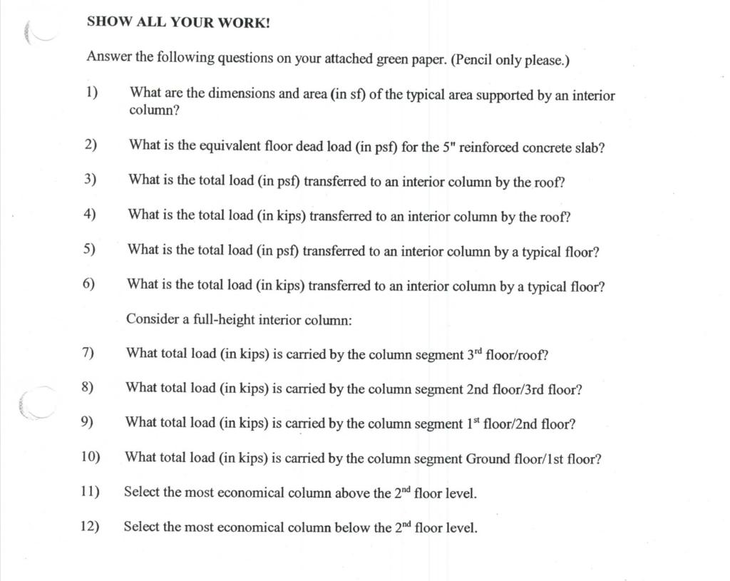 Show All Your Work Answer The Following Questions On Your Attached Green Paper Pencil Only Please What Are The Dime 1