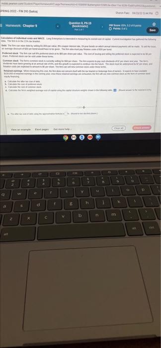 Sharon Pt 04 21 22 12 24 Pm Homework Chapter 9 Question 8 P9 19 Book Static 17 Hw Score 12 54 Sur 8 Ports O Points 3