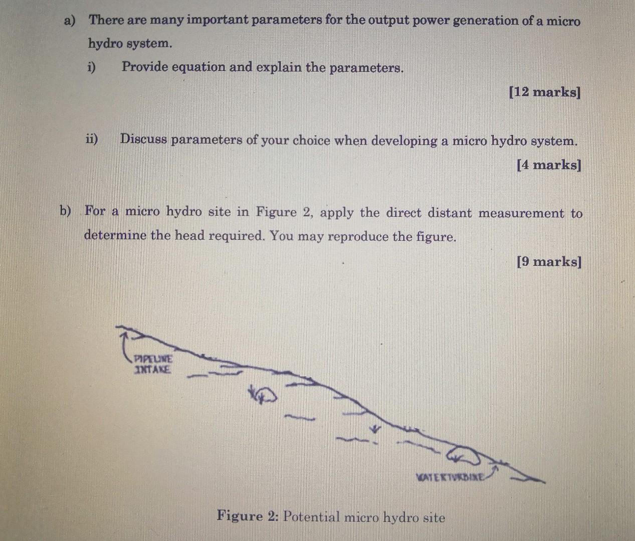 A There Are Many Important Parameters For The Output Power Generation Of A Micro Hydro System I Ii Provide Equation 1