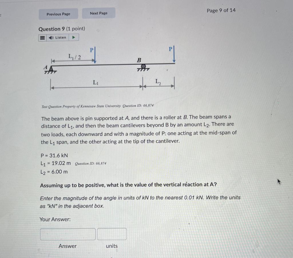 Previous Page Question 9 1 Point Listen L 1 2 P Next Page L P 31 6 Kn L 19 02 M Question Id 66 874 L2 6 0 1