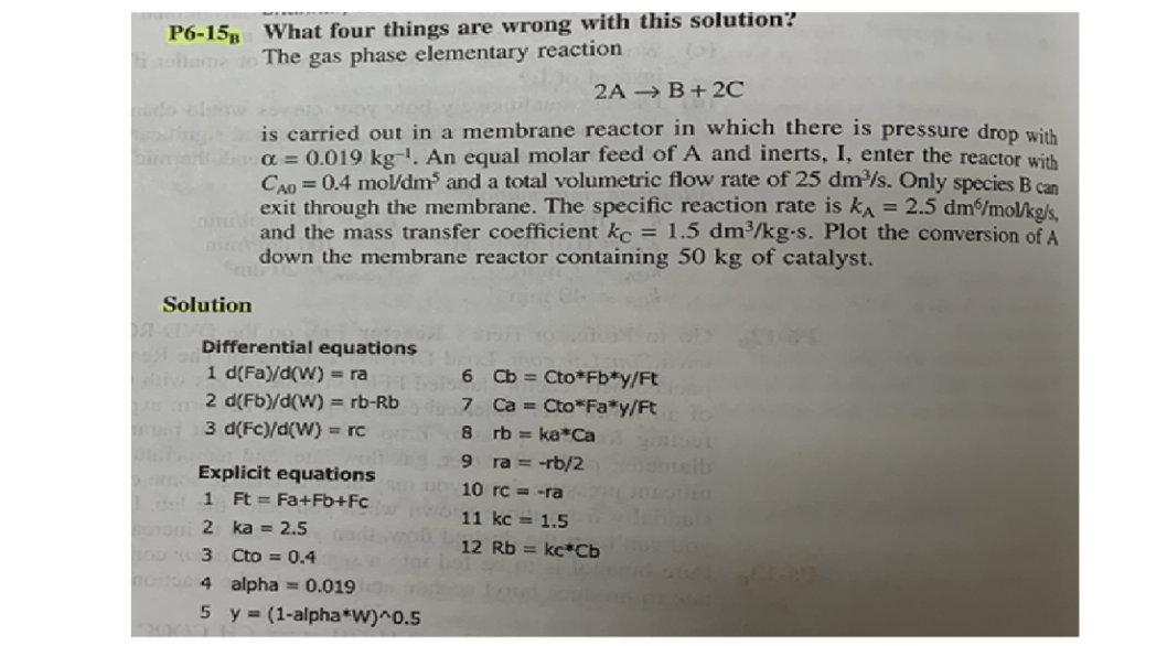 P6 15b What Four Things Are Wrong With This Solution Illame To The Gas Phase Elementary Reaction 2ab 2c Ng Is Carried 1