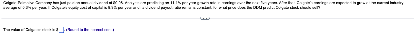 Colgate Palmolive Company Has Just Paid An Annual Dividend Of 0 96 Analysts Are Predicting An 11 1 Per Year Growth Ra 1