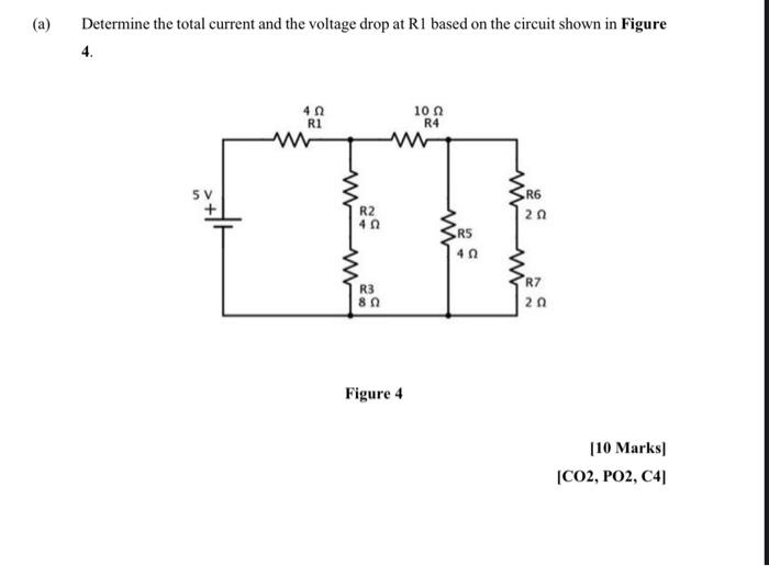 A Determine The Total Current And The Voltage Drop At R1 Based On The Circuit Shown In Figure 4 5v 402 R1 Www R2 40 1