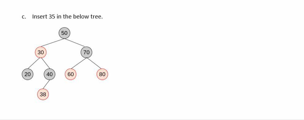 C 20 Insert 35 In The Below Tree 30 40 38 50 60 70 80 1