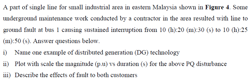 A Part Of Single Line For Small Industrial Area In Eastern Malaysia Shown In Figure 4 Some Underground Maintenance Work 1