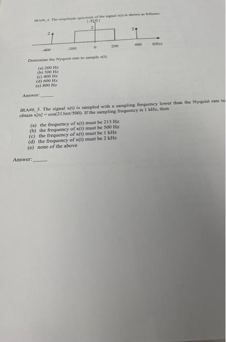 Notes The Units Of The Time Variable R And Angular Frequency O In This Ira Are In Seconds And Rad Second Respectiv 2