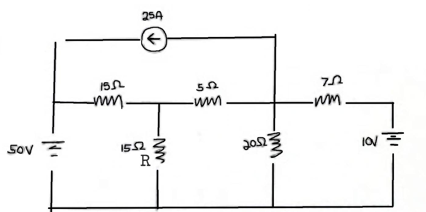 Solve For The Current Passing Through Resistor R Using Superposition 1