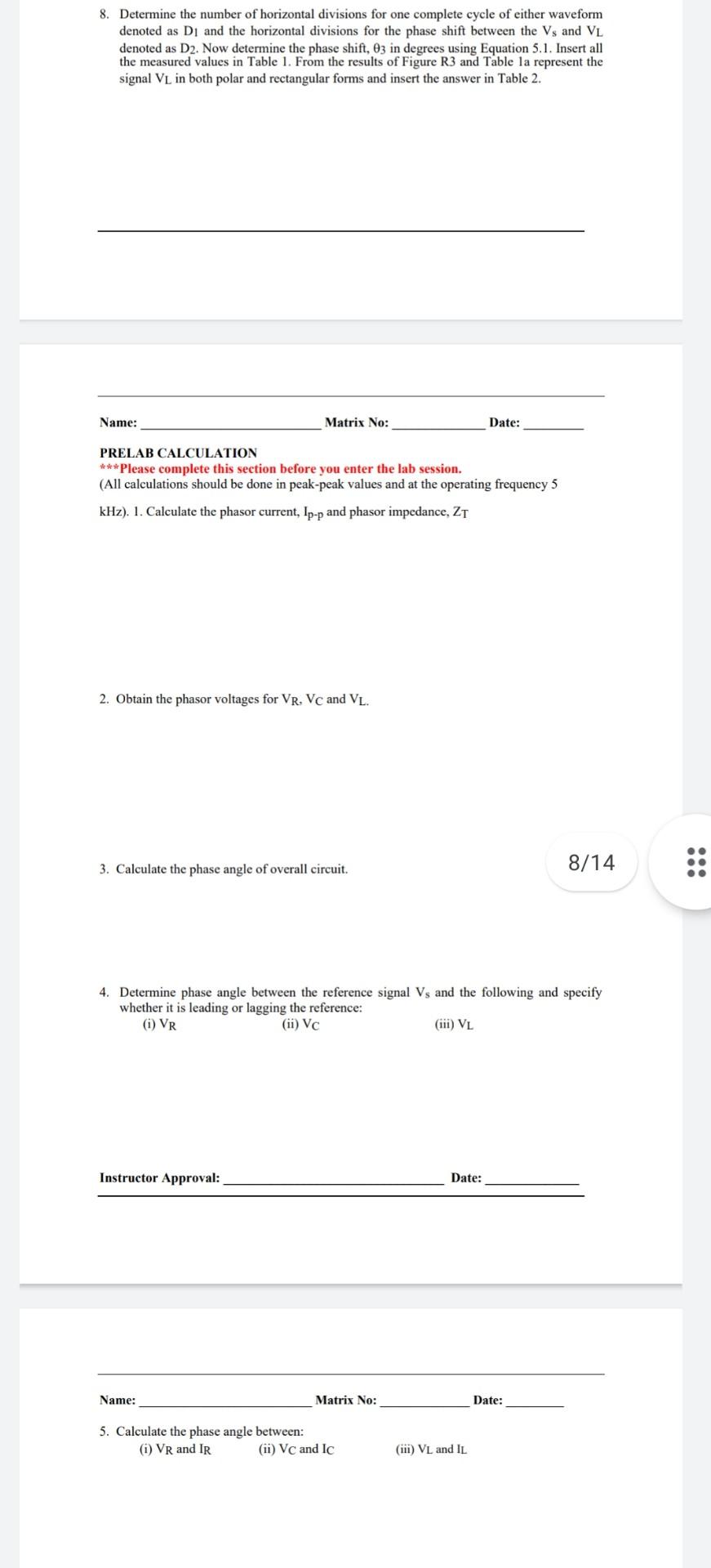 8 Determine The Number Of Horizontal Divisions For One Complete Cycle Of Either Waveform Denoted As D1 And The Horizont 1