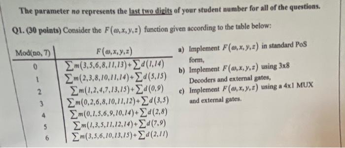 The Parameter No Represents The Last Two Digits Of Your Student Number For All Of The Questions Q1 30 Points Conside 1