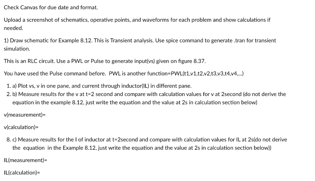 Check Canvas For Due Date And Format Upload A Screenshot Of Schematics Operative Points And Waveforms For Each Proble 1