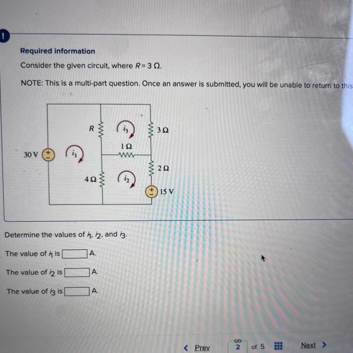 Required Information Consider The Given Circuit Where R 30 Note This Is A Multi Part Question Once An Answer Is Su 1