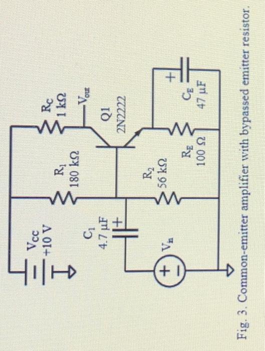 Prelab 1 For The Amplifier Circuits In Figs 1 2 3 And 4 A Calculate The Q Point Values Of Collector Current Ic 5