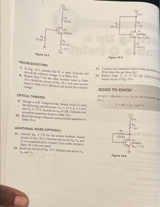 Experiment 19 Setting Up A Stable Q Point To Achieve A Stable Q Point Either Voltage Divider Bis Or Two Supply Emitter 2