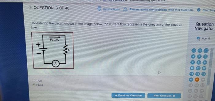 Question 3 Of 40 Considering The Circuit Shown In The Image Below The Current Flow Represents The Direction Of The E 1